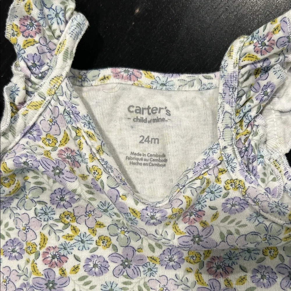 Carter's Purple and Yellow Floral Diaper Cover Set